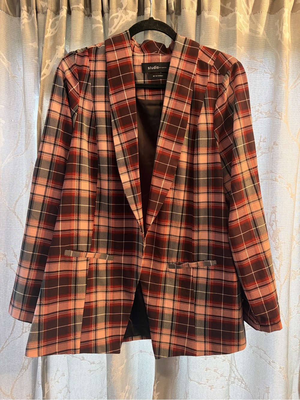 torrid Plaid Blazer Jacket in Red and Black